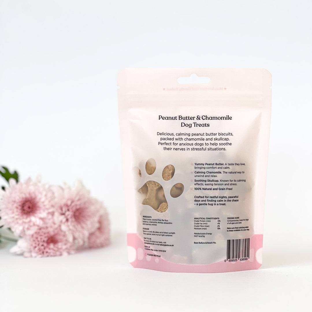 Gizzls Peanut Butter & Chamomile Dog Treats (100g)