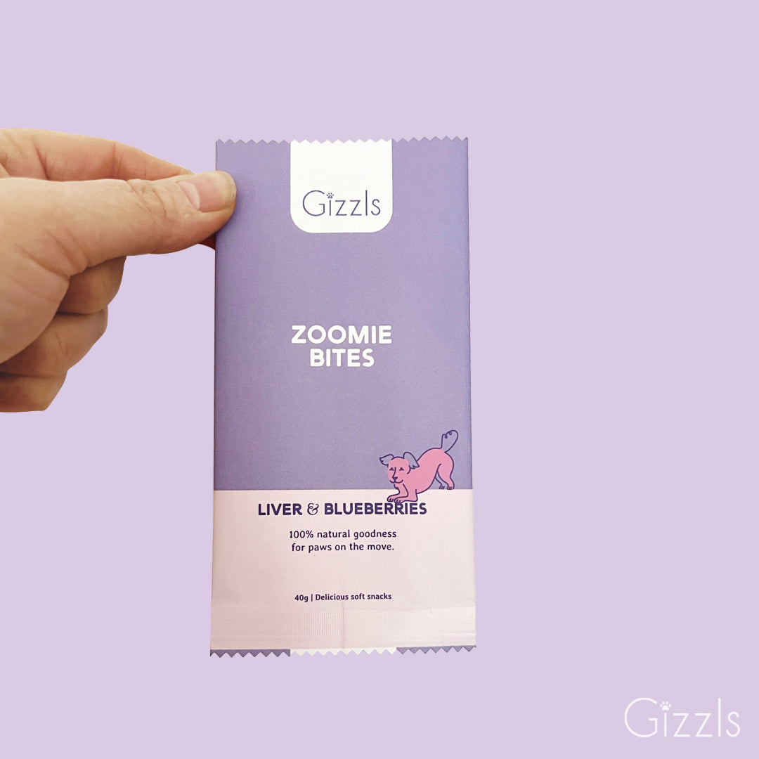 Gizzls Zoomie Bites β Liver & Blueberry Dog Treats