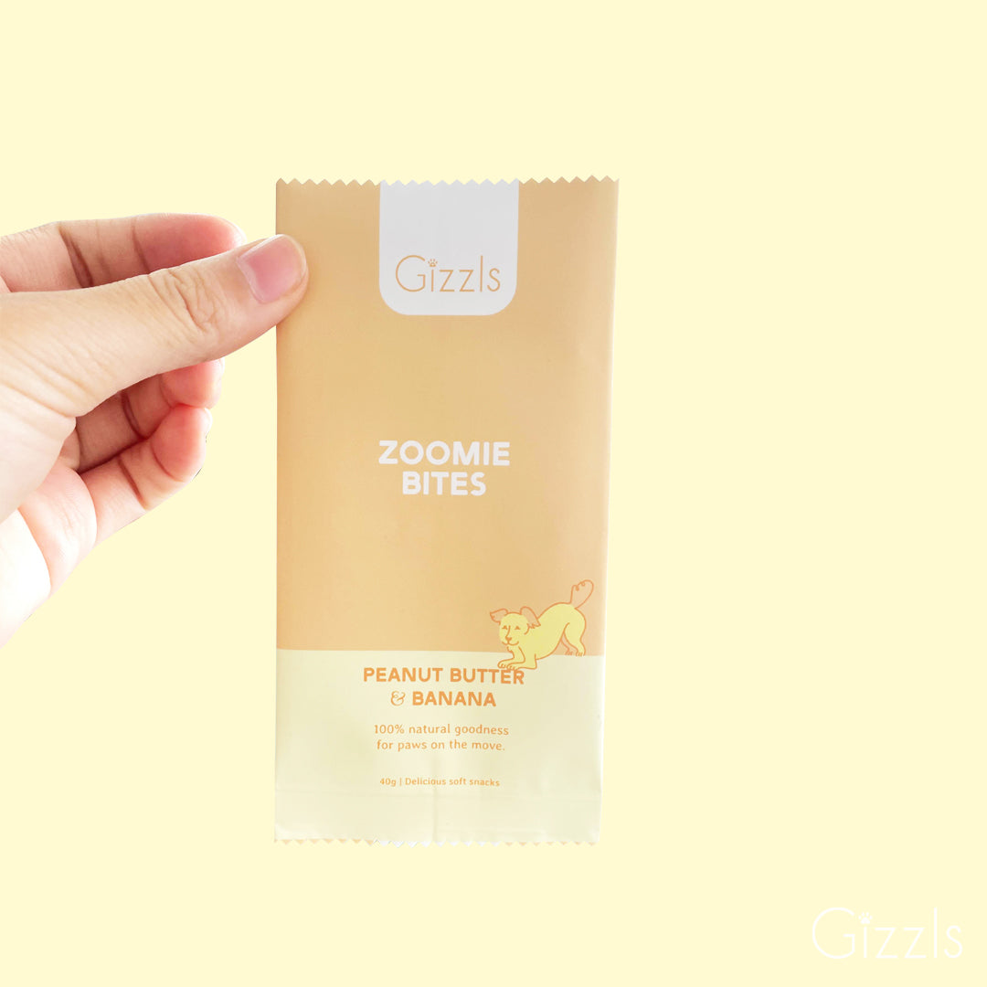Gizzls Zoomie Bites β Peanut Butter & Banana Dog Treats