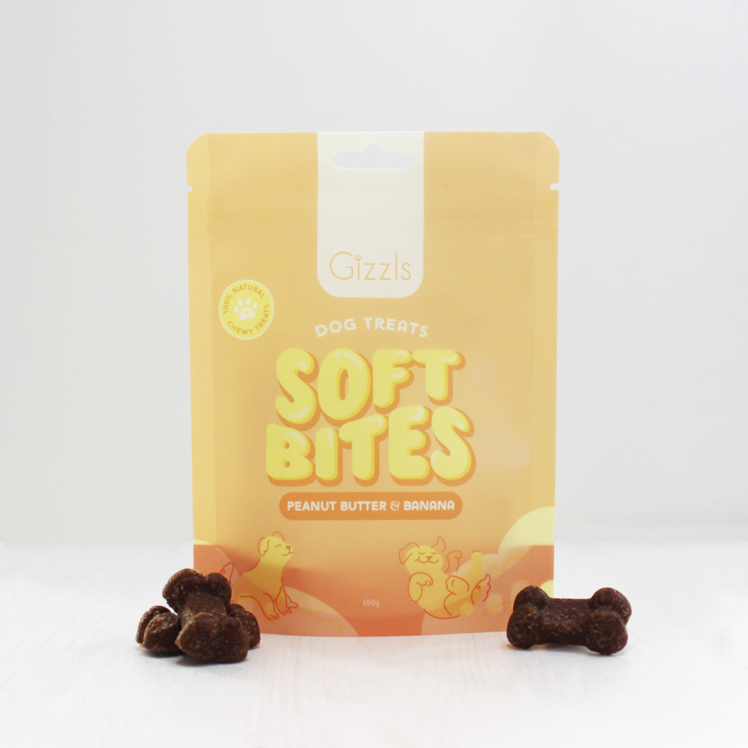 Gizzls Peanut Butter & Banana Soft Dog Treats (150g)