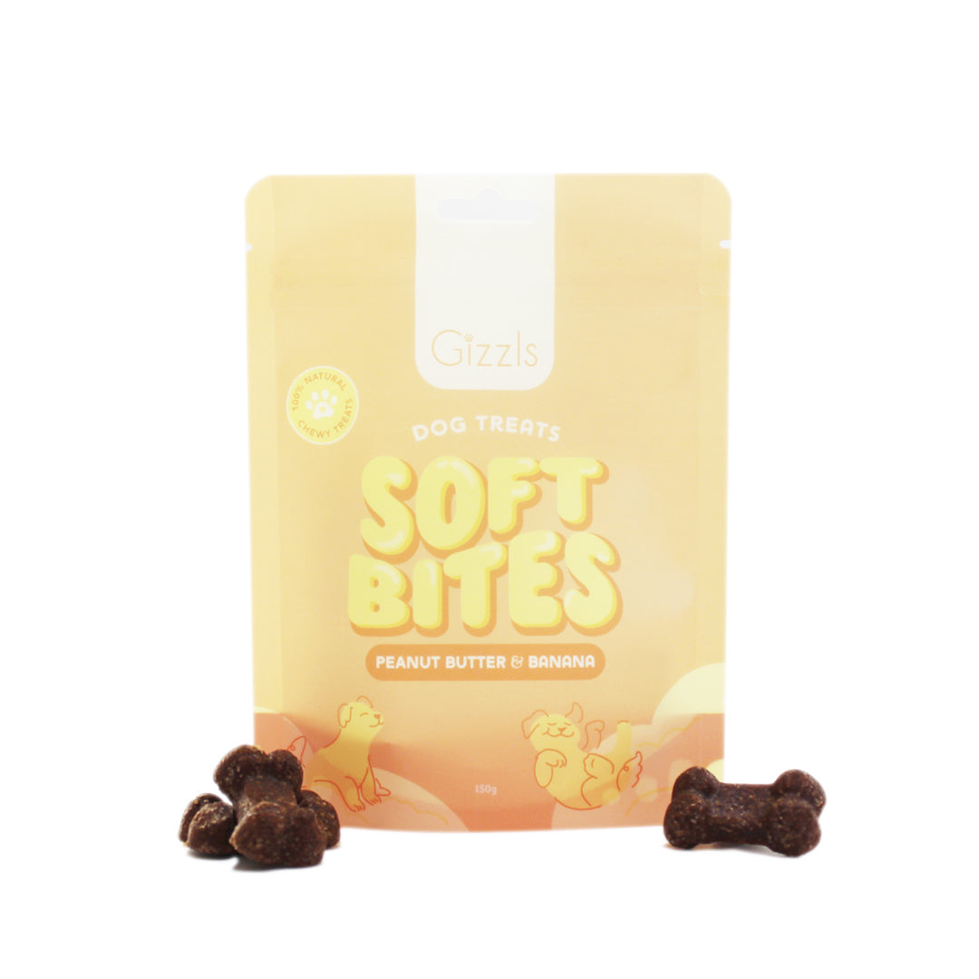 Gizzls Peanut Butter & Banana Soft Dog Treats (150g)