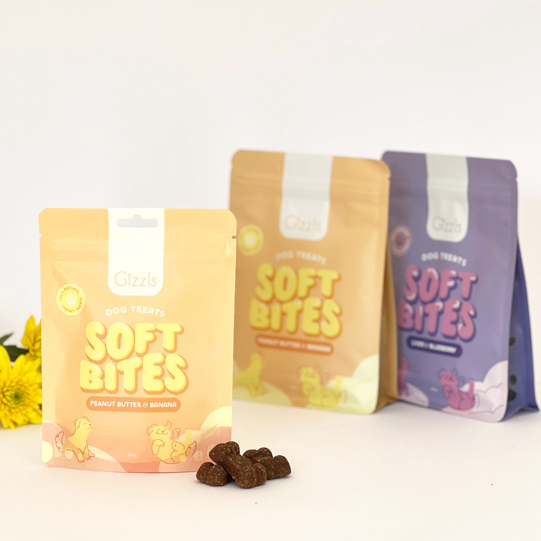 Gizzls Peanut Butter & Banana Soft Dog Treats (150g)